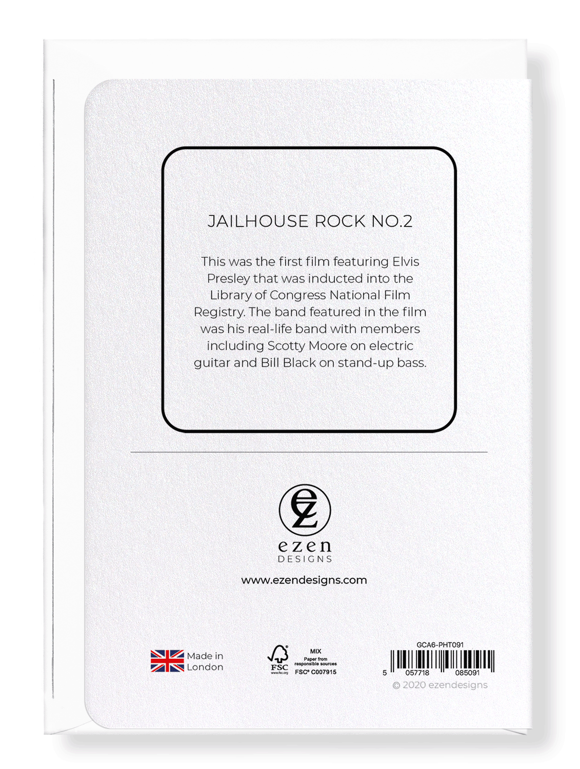 Ezen Designs - Jailhouse rock No.2 - Greeting Card - Back