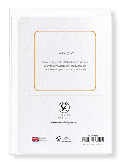 Ezen Designs - Lazy cat - Greeting Card - Back