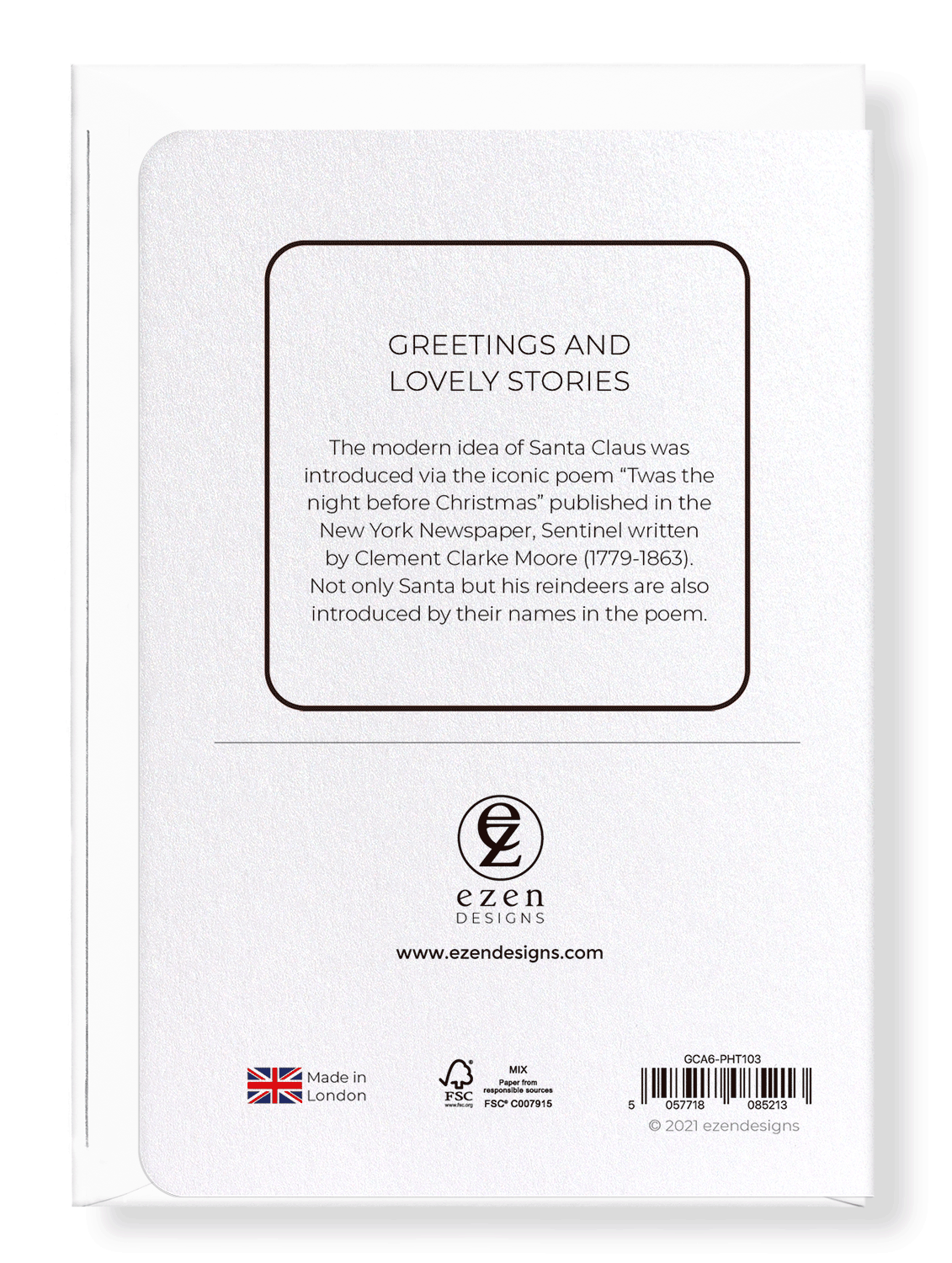 Ezen Designs - Greetings and lovely stories - Greeting Card - Back