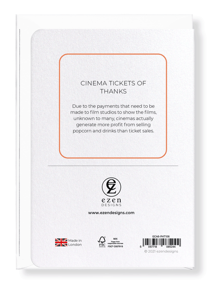 Ezen Designs - Cinema tickets of thanks - Greeting Card - Back