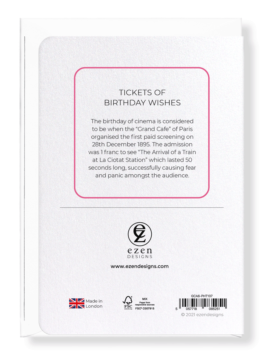 Ezen Designs - Tickets of birthday wishes - Greeting Card - Back