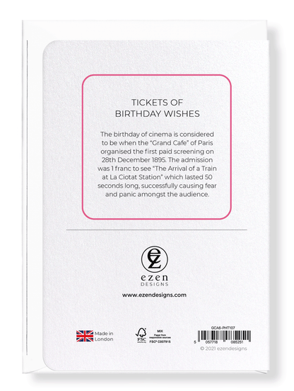 Ezen Designs - Tickets of birthday wishes - Greeting Card - Back