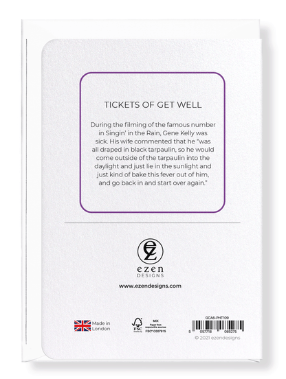 Ezen Designs - Tickets of get well - Greeting Card - Back