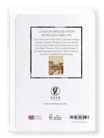 Ezen Designs - London Bridge from Borough (1862-79) - Greeting Card - Back