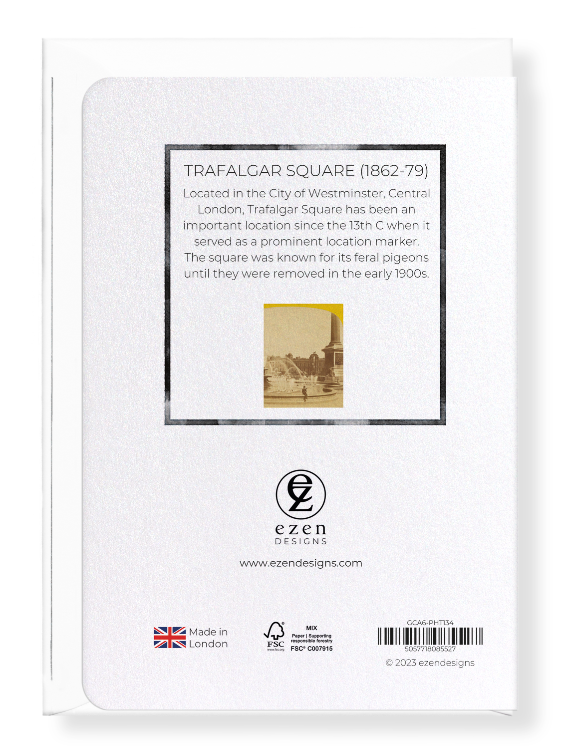 Ezen Designs - Trafalgar Square (1862-79) - Greeting Card - Back