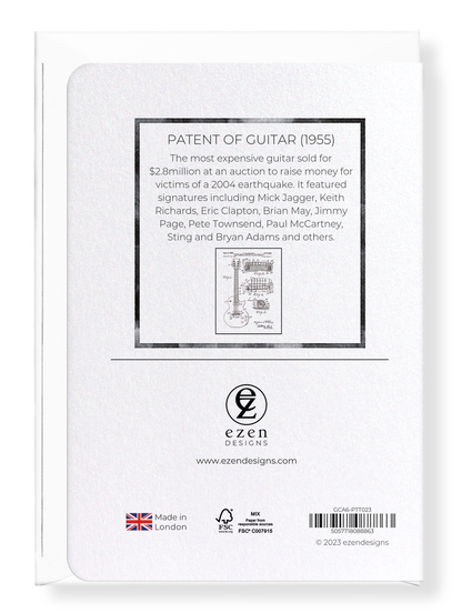 Ezen Designs - Patent of guitar (1955) - Greeting Card - Back