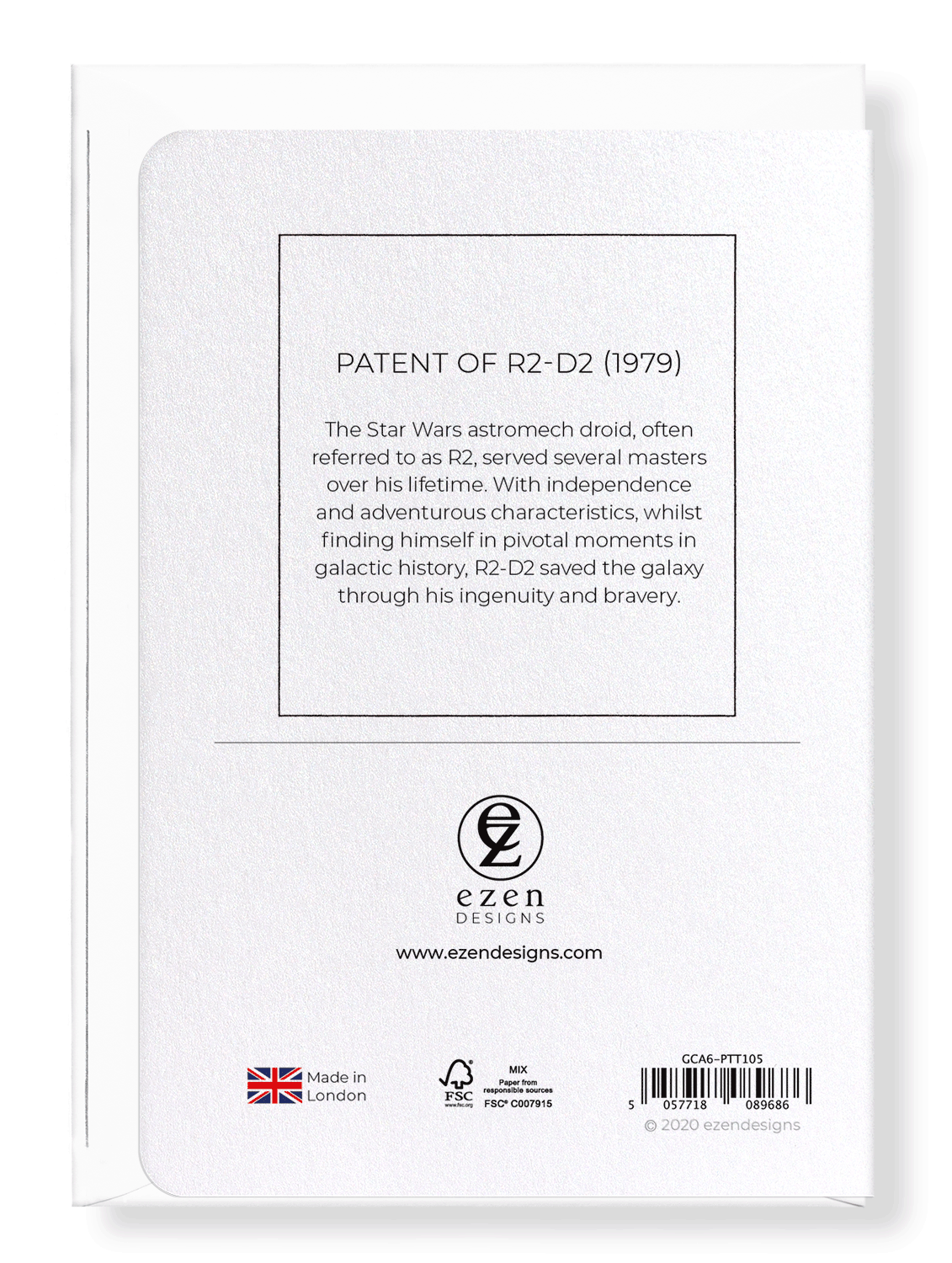 Ezen Designs - Patent of R2-D2 (1979) - Greeting Card - Back