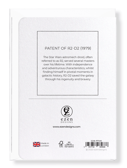 Ezen Designs - Patent of R2-D2 (1979) - Greeting Card - Back