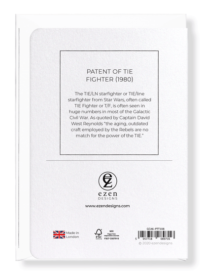 Ezen Designs - Patent of tie fighter (1980) - Greeting Card - Back