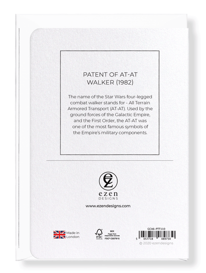 Ezen Designs - Patent of AT-AT walker (1982) - Greeting Card - Back