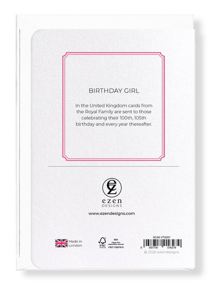 Ezen Designs - Birthday girl - Greeting Card - Back