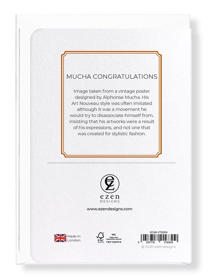 Ezen Designs - Mucha congratulations - Greeting Card - Back