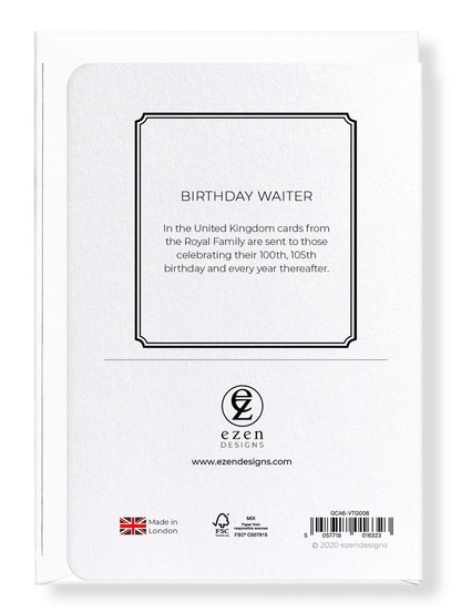 Ezen Designs - Birthday waiter - Greeting Card - Back