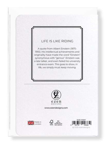 Ezen Designs - Life is like riding - Greeting Card - Back