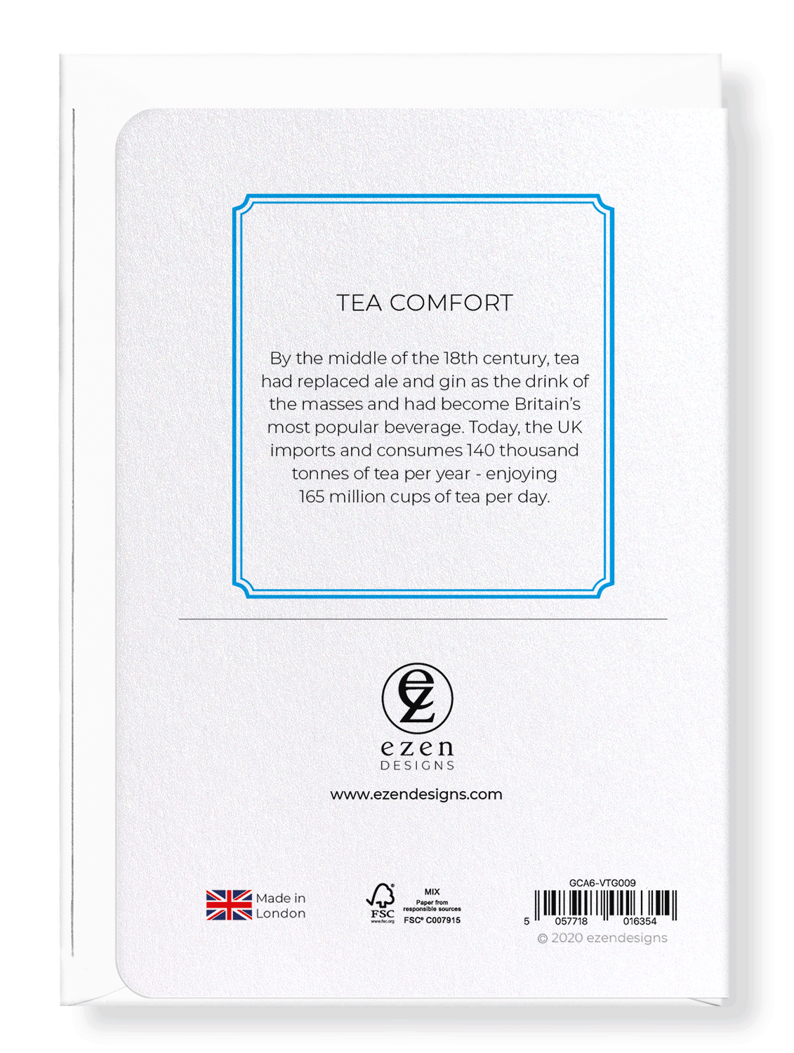 Ezen Designs - Tea comfort - Greeting Card - Back