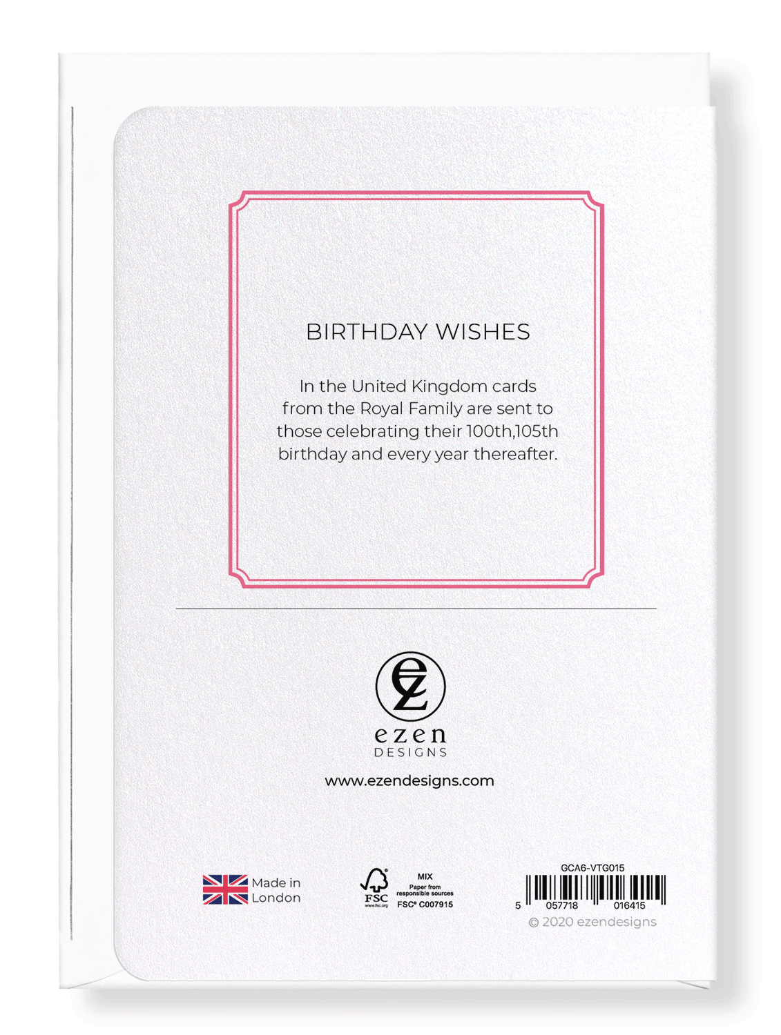 Ezen Designs - Birthday wishes - Greeting Card - Back