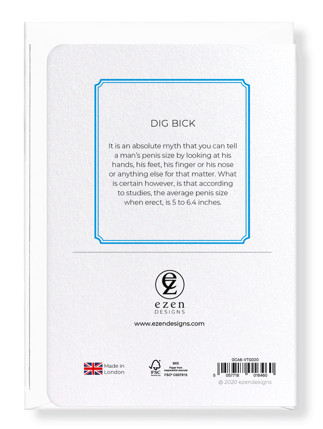 Ezen Designs - Dig bick - Greeting Card - Back