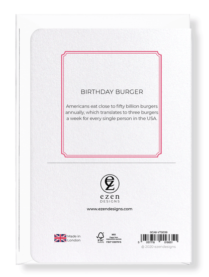 Ezen Designs - Birthday burger - Greeting Card - Back
