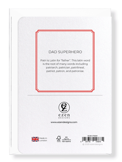 Ezen Designs - Dad Superhero - Greeting Card - Back
