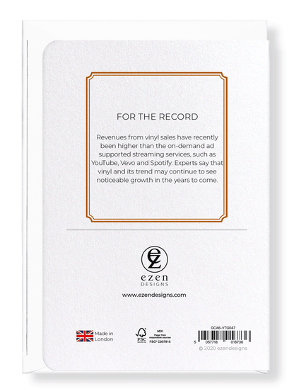 Ezen Designs - For the record - Greeting Card - Back