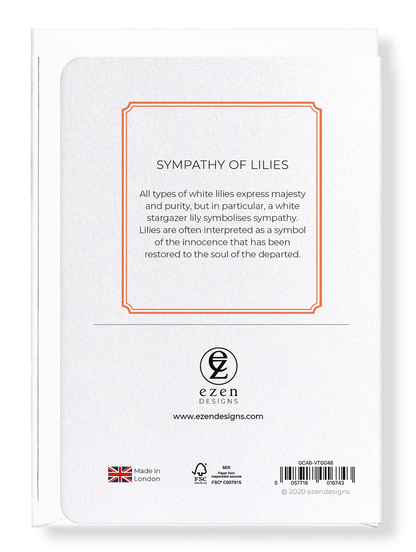 Ezen Designs - Sympathy of lilies - Greeting Card - Back