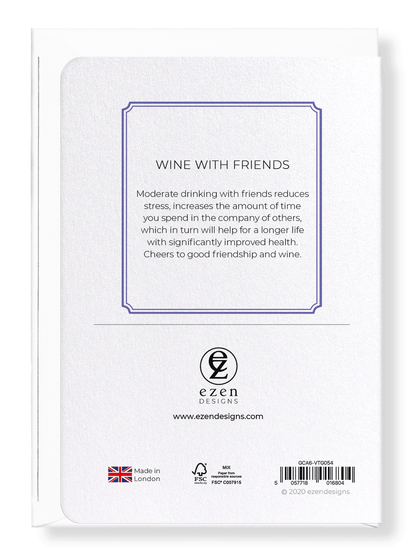 Ezen Designs - Wine with friends - Greeting Card - Back