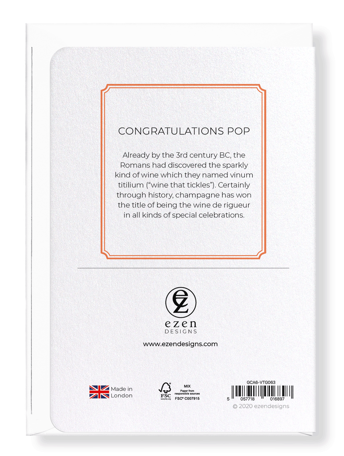 Ezen Designs - Congratulations pop - Greeting Card - Back