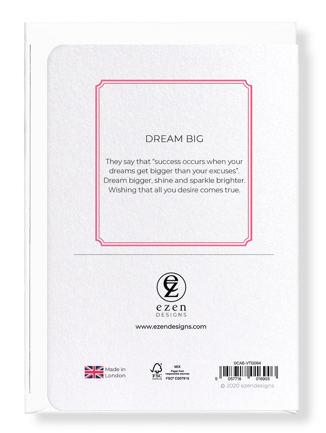 Ezen Designs - Dream big - Greeting Card - Back