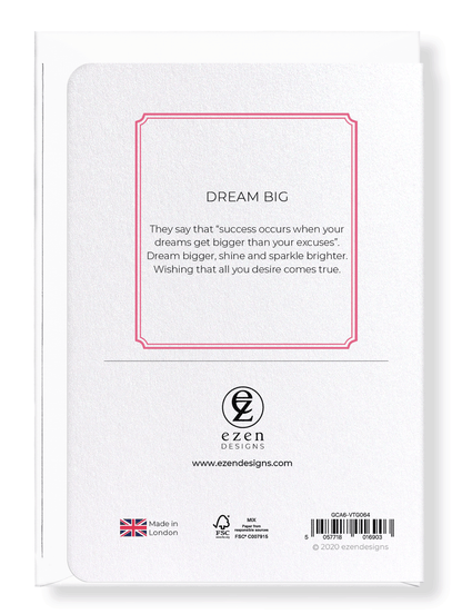 Ezen Designs - Dream big - Greeting Card - Back