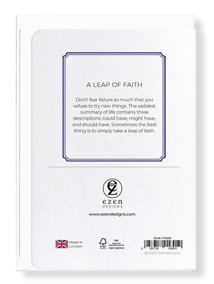 Ezen Designs - A leap of faith - Greeting Card - Back
