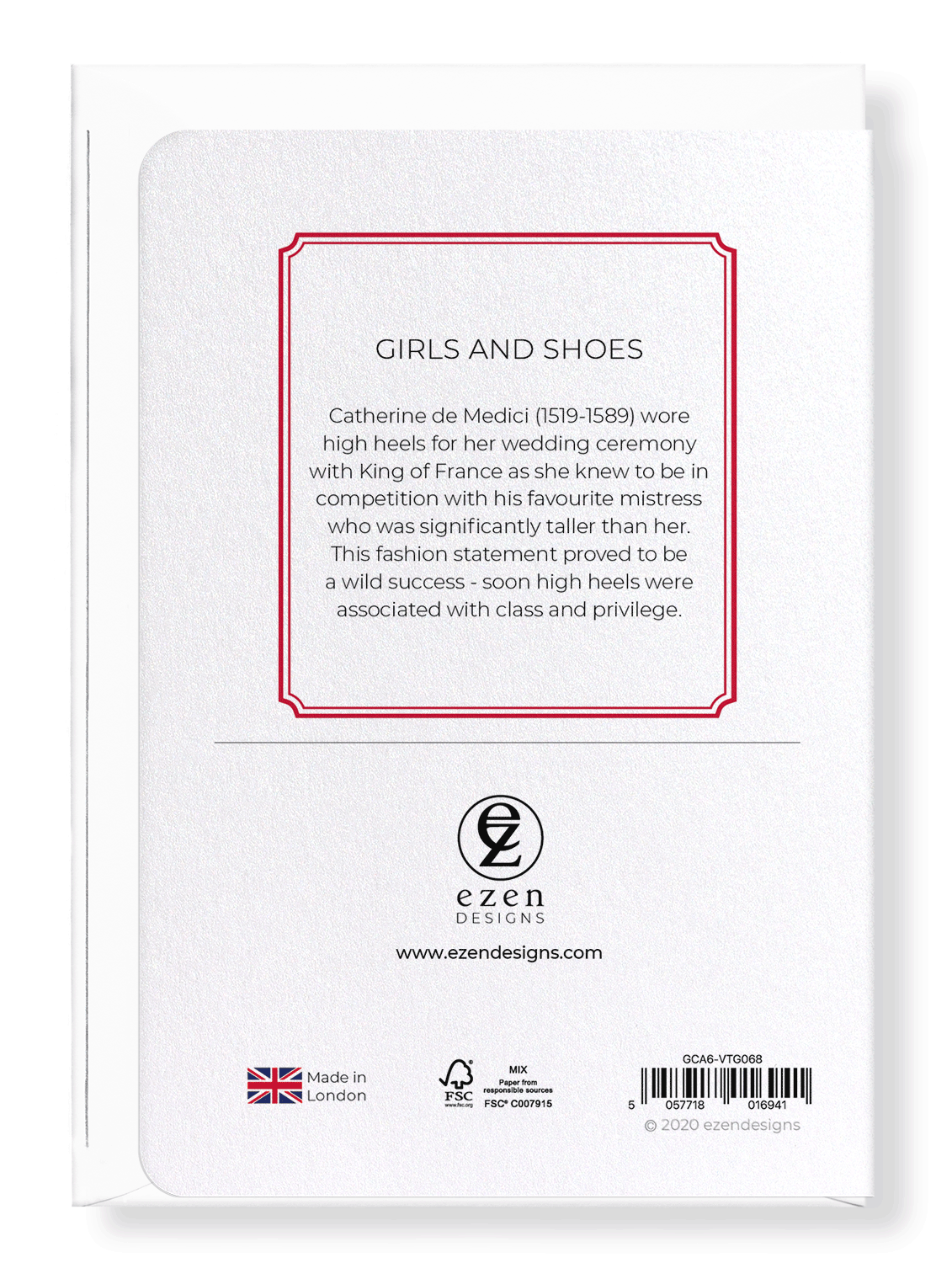 Ezen Designs - Girls and shoes - Greeting Card - Back