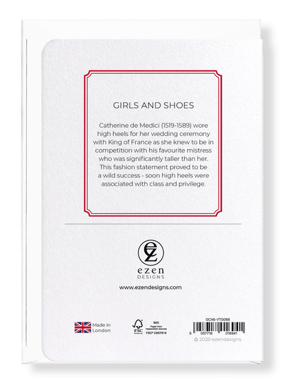 Ezen Designs - Girls and shoes - Greeting Card - Back