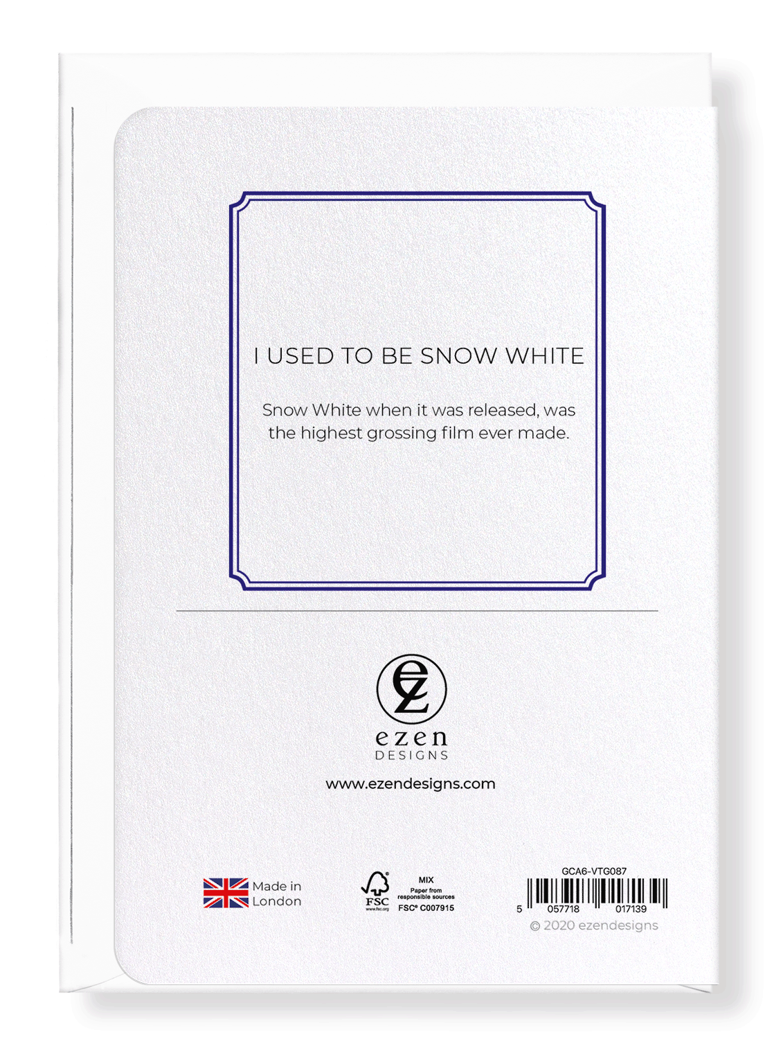 Ezen Designs - I used to be snow white - Greeting Card - Back