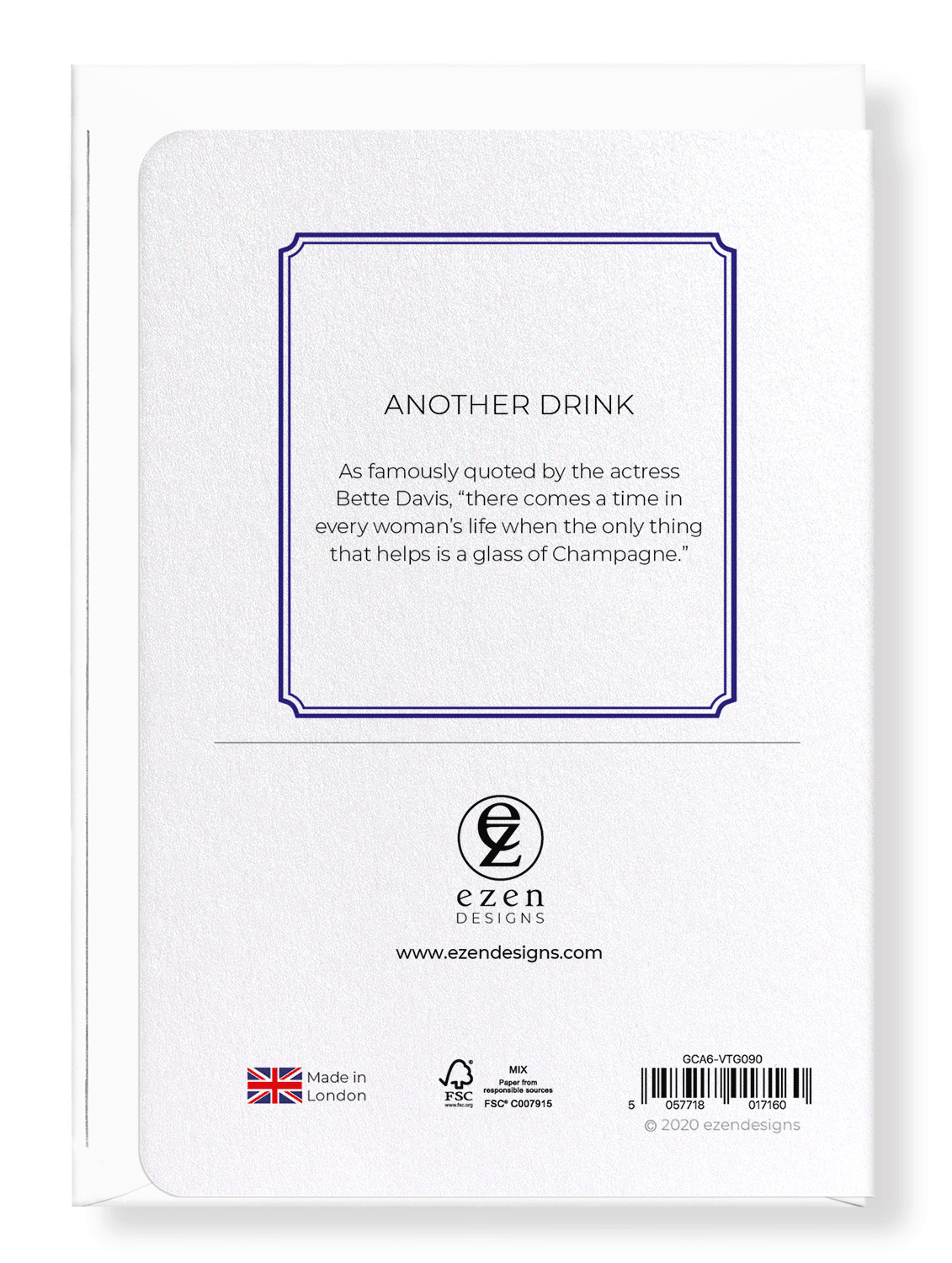 Ezen Designs - Another drink - Greeting Card - Back