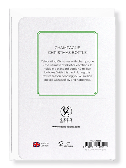 Ezen Designs - Champagne Christmas bottle - Greeting Card - Back