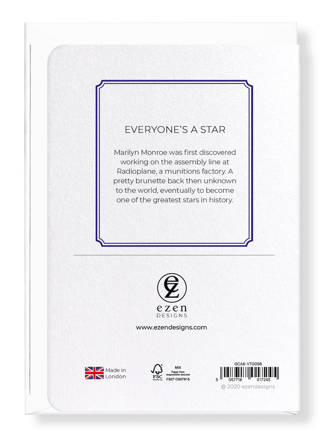 Ezen Designs - Everyone’s a star - Greeting Card - Back