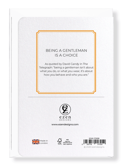 Ezen Designs - Being a gentleman is a choice - Greeting Card - Back