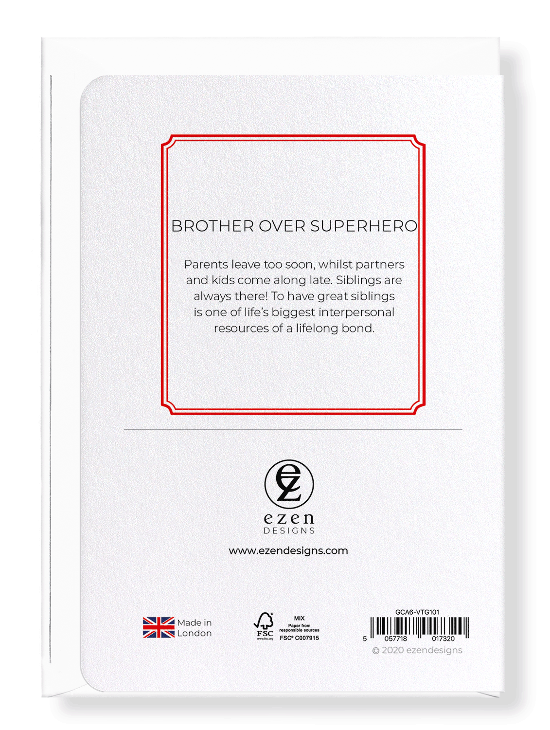 Ezen Designs - Brother over superhero - Greeting Card - Back