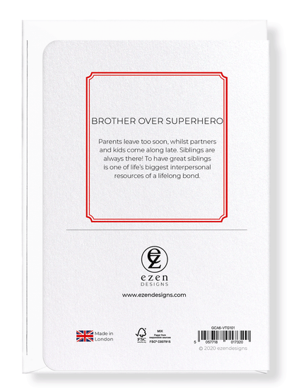 Ezen Designs - Brother over superhero - Greeting Card - Back