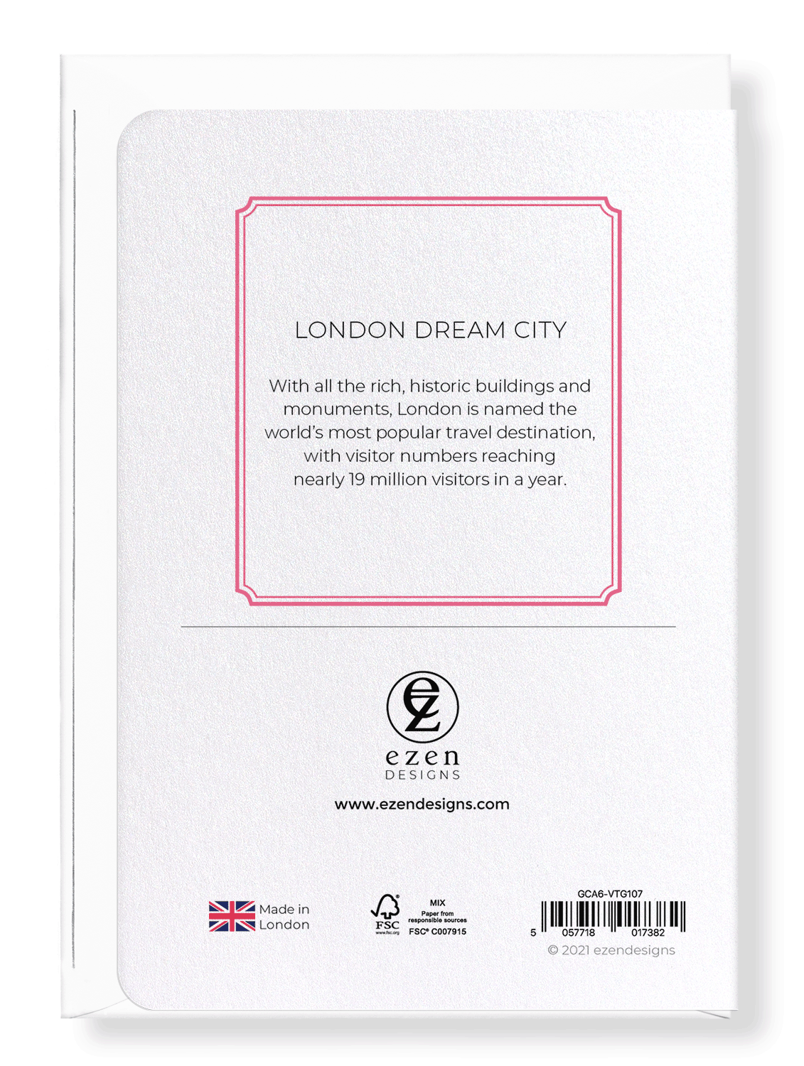 Ezen Designs - London dream city - Greeting Card - Back