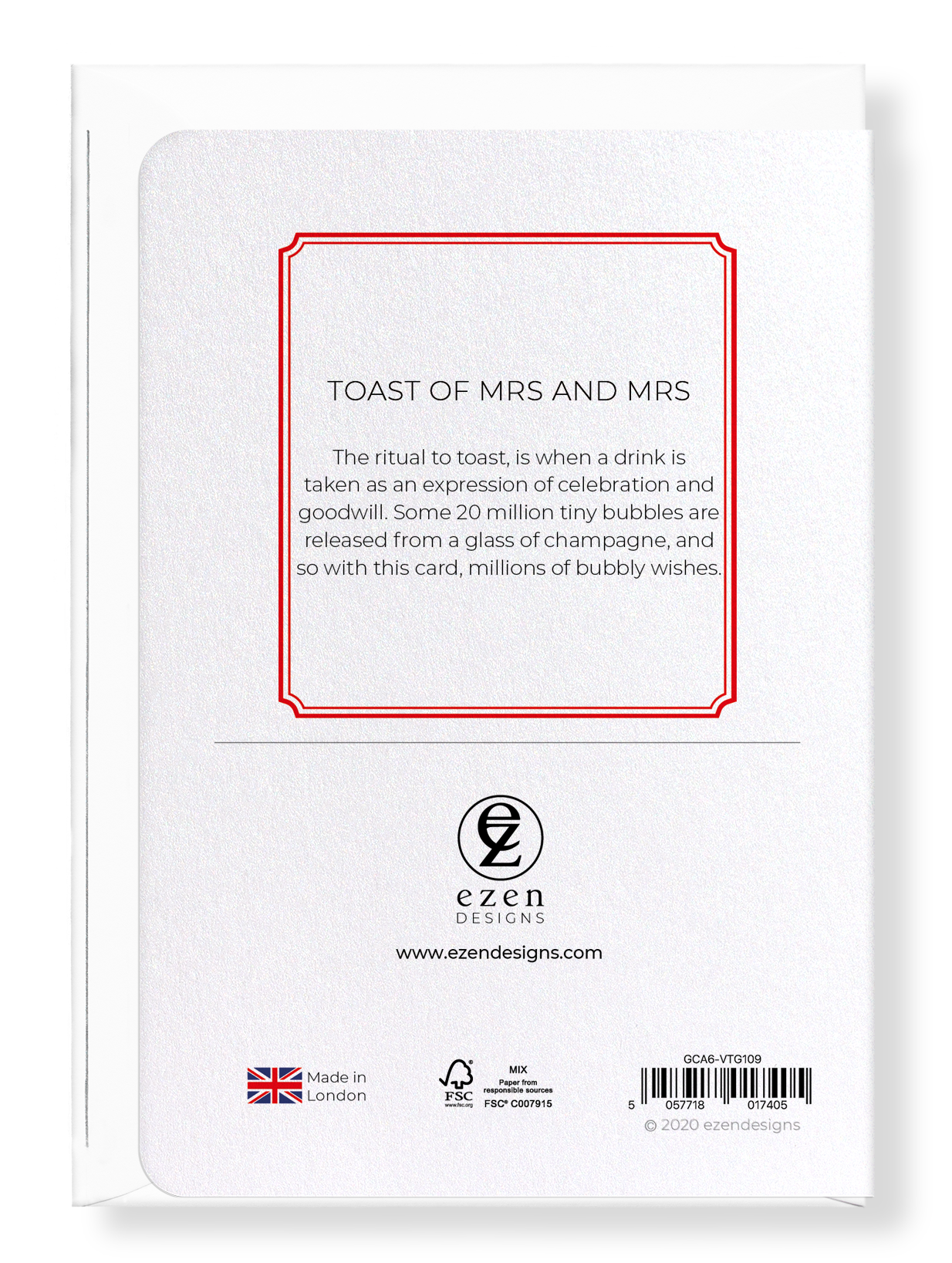 Ezen Designs - Toast of mrs and mrs - Greeting Card - Back