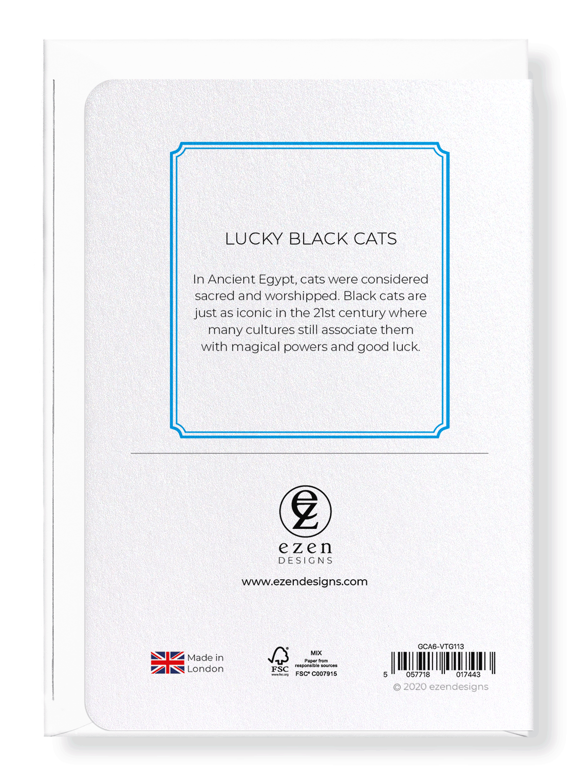 Ezen Designs - Lucky black cats - Greeting Card - Back