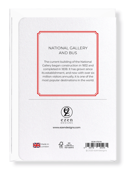 Ezen Designs - National gallery and bus - Greeting Card - Back