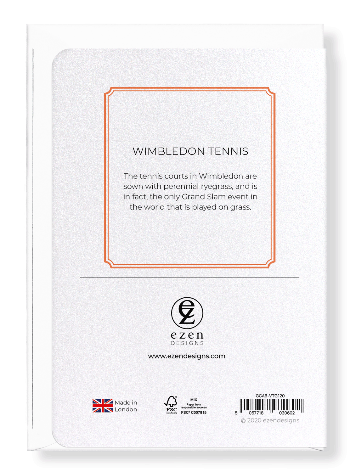 Ezen Designs - Wimbledon tennis - Greeting Card - Back