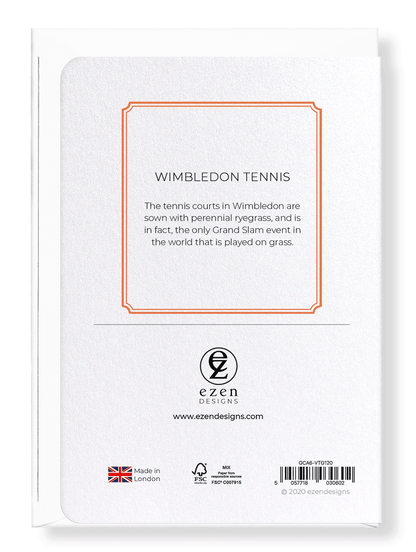 Ezen Designs - Wimbledon tennis - Greeting Card - Back
