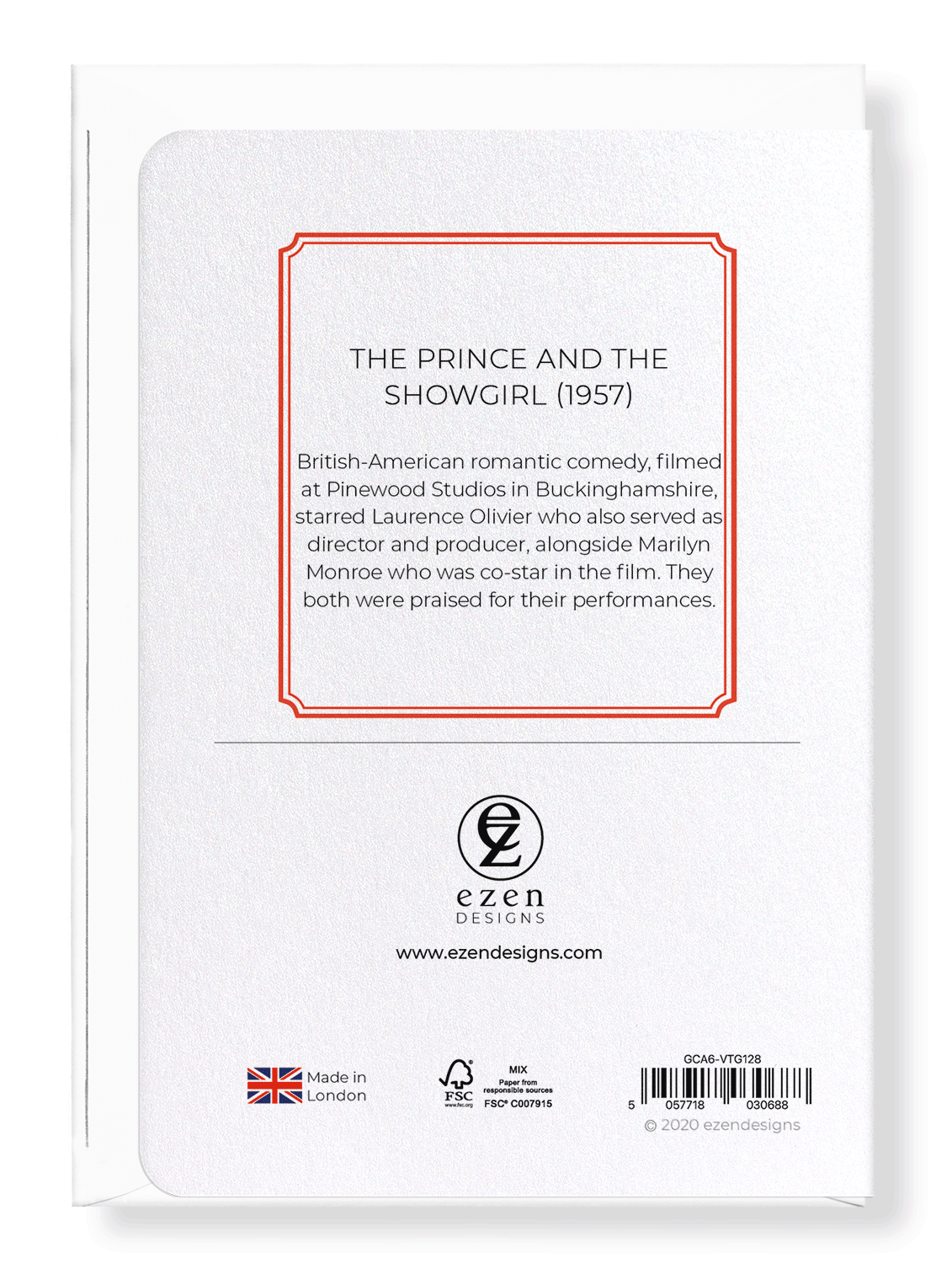 Ezen Designs - The prince and the showgirl (1957) - Greeting Card - Back