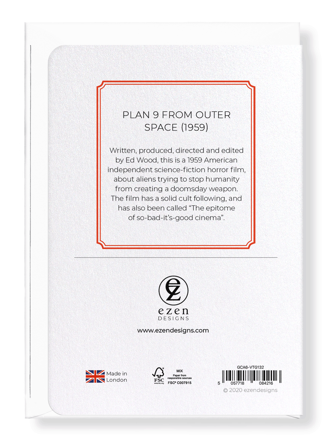 Ezen Designs - Plan 9 from outer space (1959) - Greeting Card - Back