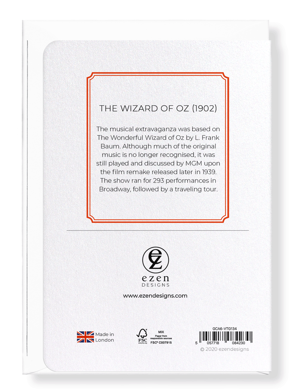 Ezen Designs - The wizard of oz (1902) - Greeting Card - Back