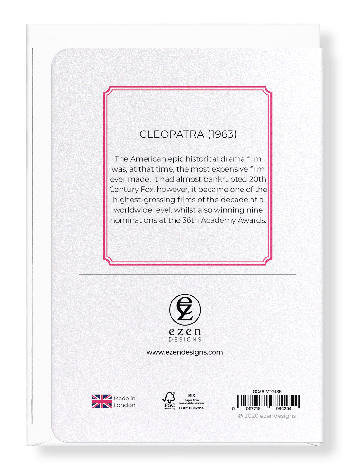 Ezen Designs - Cleopatra (1963) - Greeting Card - Back