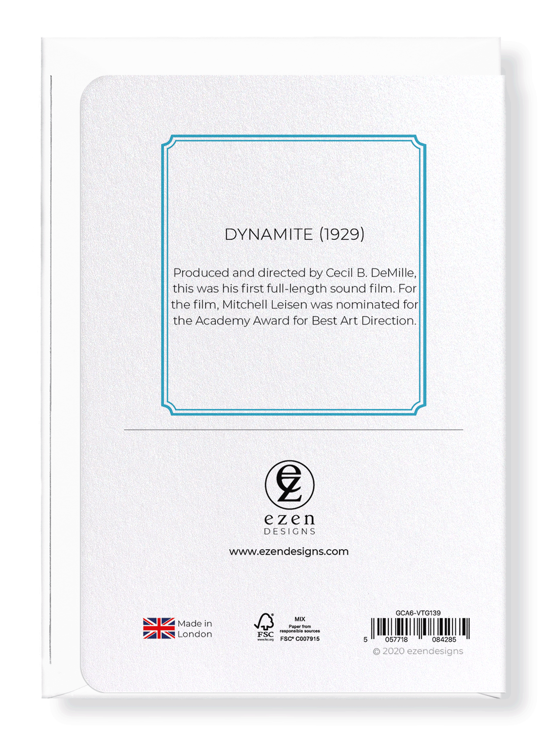Ezen Designs - Dynamite (1929) - Greeting Card - Back